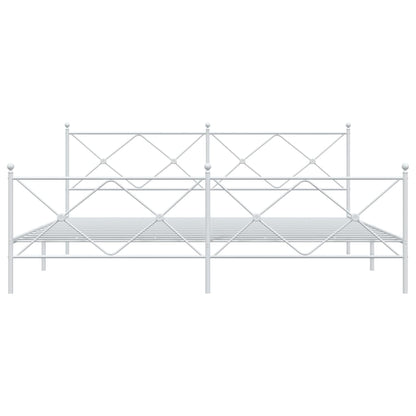 vidaXL Bed Frame | White | Steel | 200x200 cm | Bed Frame | Rectangular