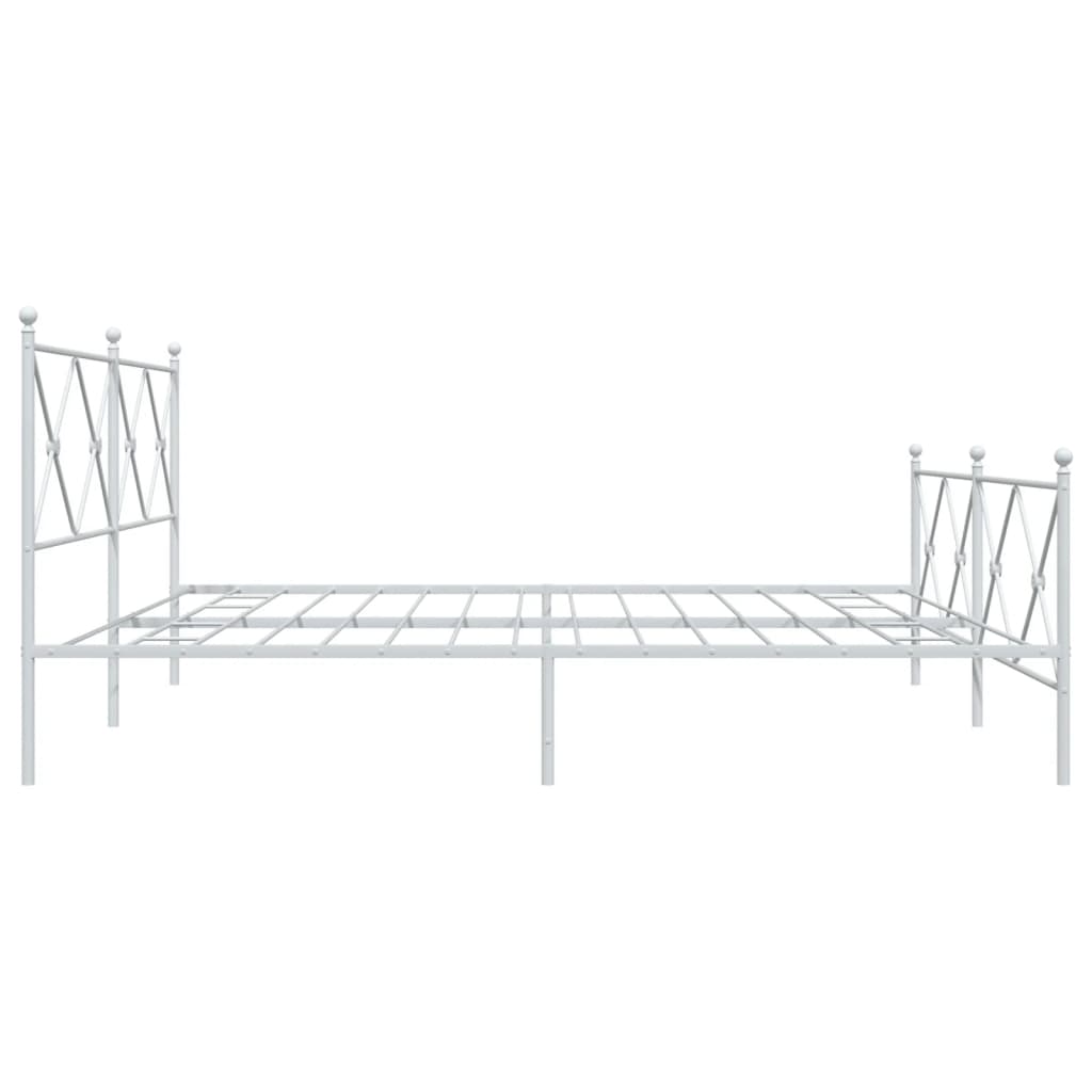 vidaXL Bed Frame | White | Steel | 200x200 cm | Bed Frame | Rectangular