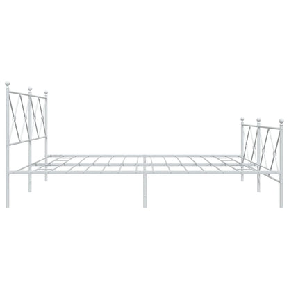 vidaXL Bed Frame | White | Steel | 200x200 cm | Bed Frame | Rectangular