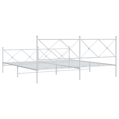 vidaXL Bed Frame | White | Steel | 200x200 cm | Bed Frame | Rectangular