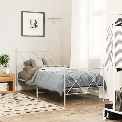 vidaXL Metal Replace Headboard White 75cm