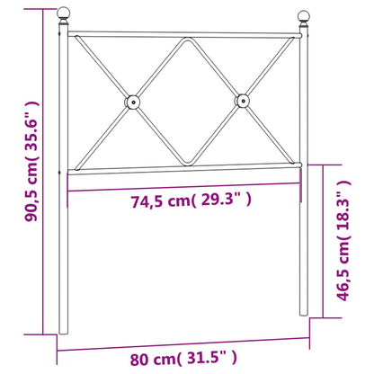 vidaXL Metal Replace Headboard White 75cm