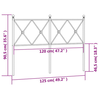 vidaXL Metal Replace Headboard White 120cm