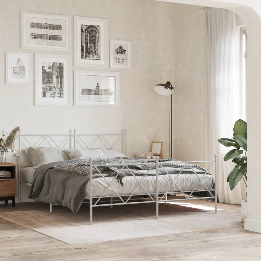 vidaXL Metal Replace Headboard White 150cm