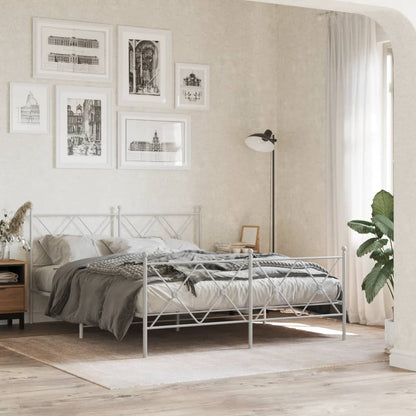 vidaXL Metal Replace Headboard White 150cm