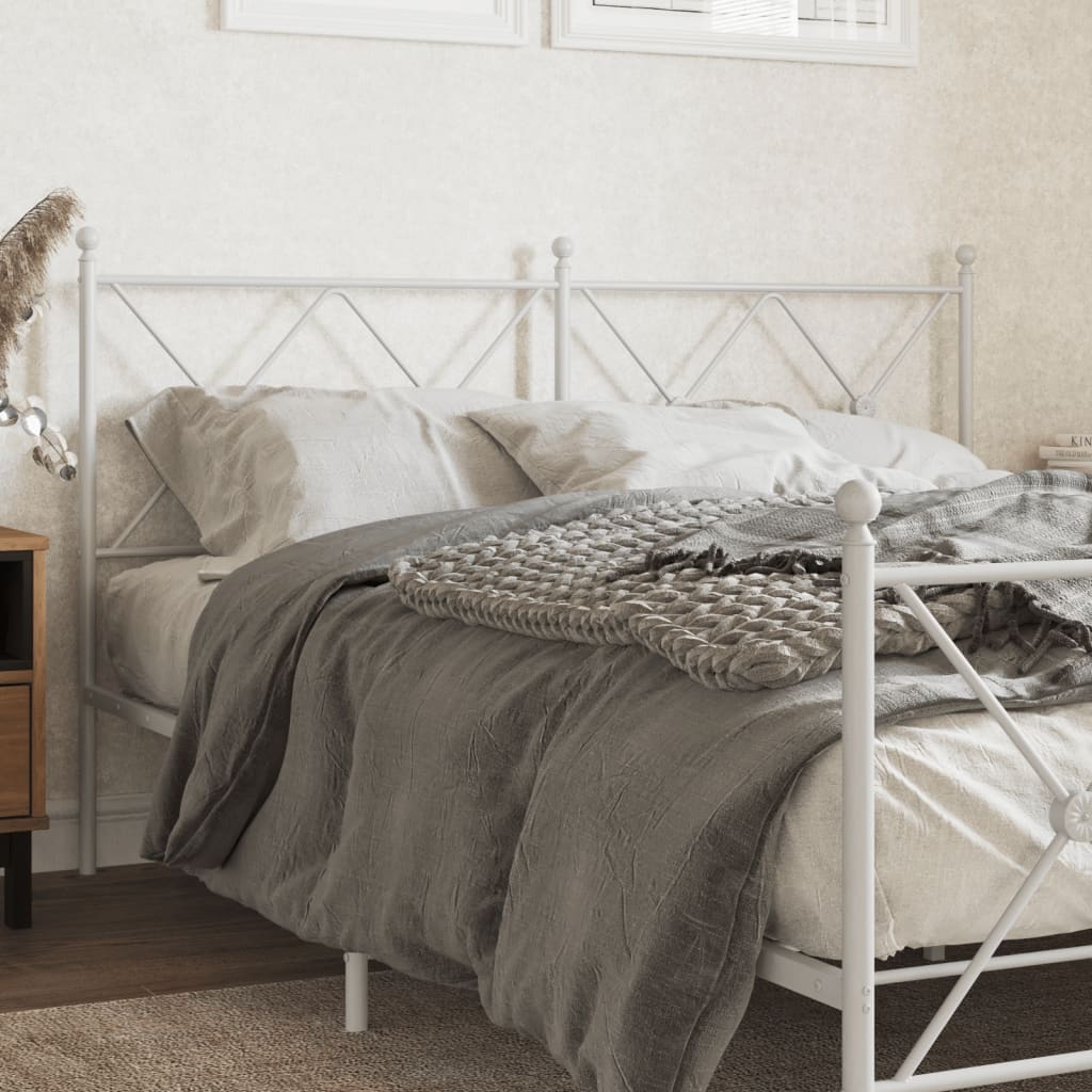 vidaXL Metal Replace Headboard White 150cm