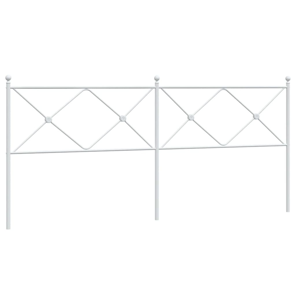 vidaXL Metal Replace Headboard White 193cm