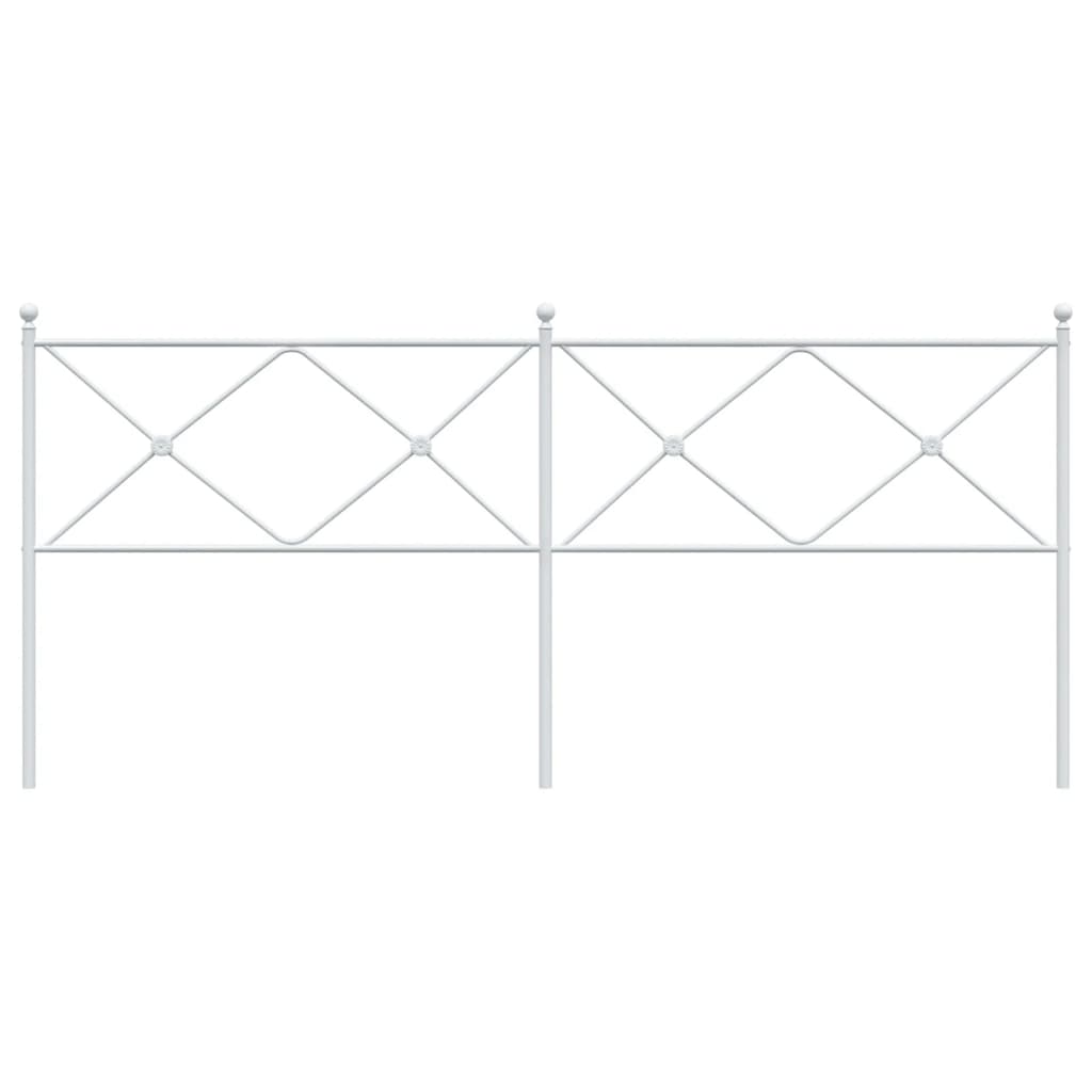 vidaXL Metal Replace Headboard White 193cm