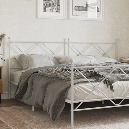 vidaXL Metal Replace Headboard White 193cm