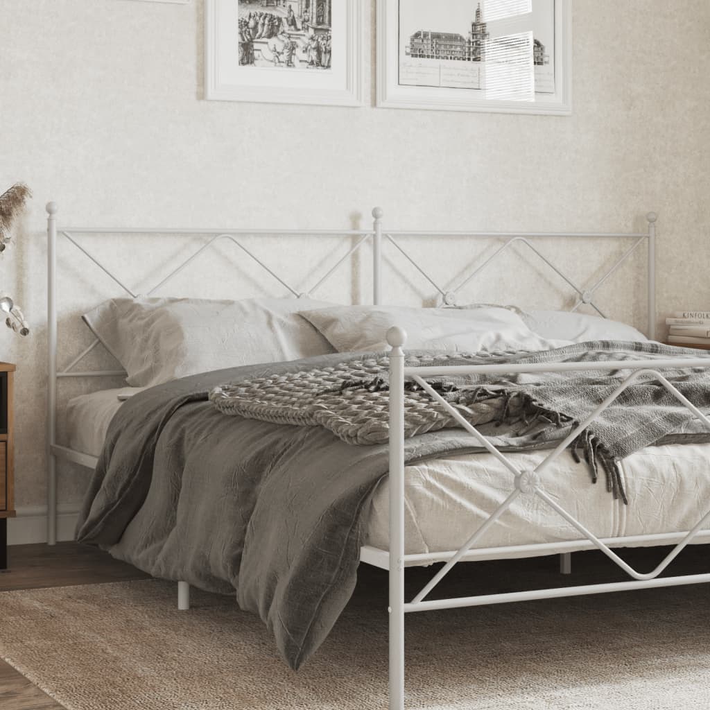 vidaXL Metal Replace Headboard White 200cm