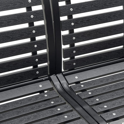 vidaXL Twin Garden Bench Black 231 cm Steel and WPC