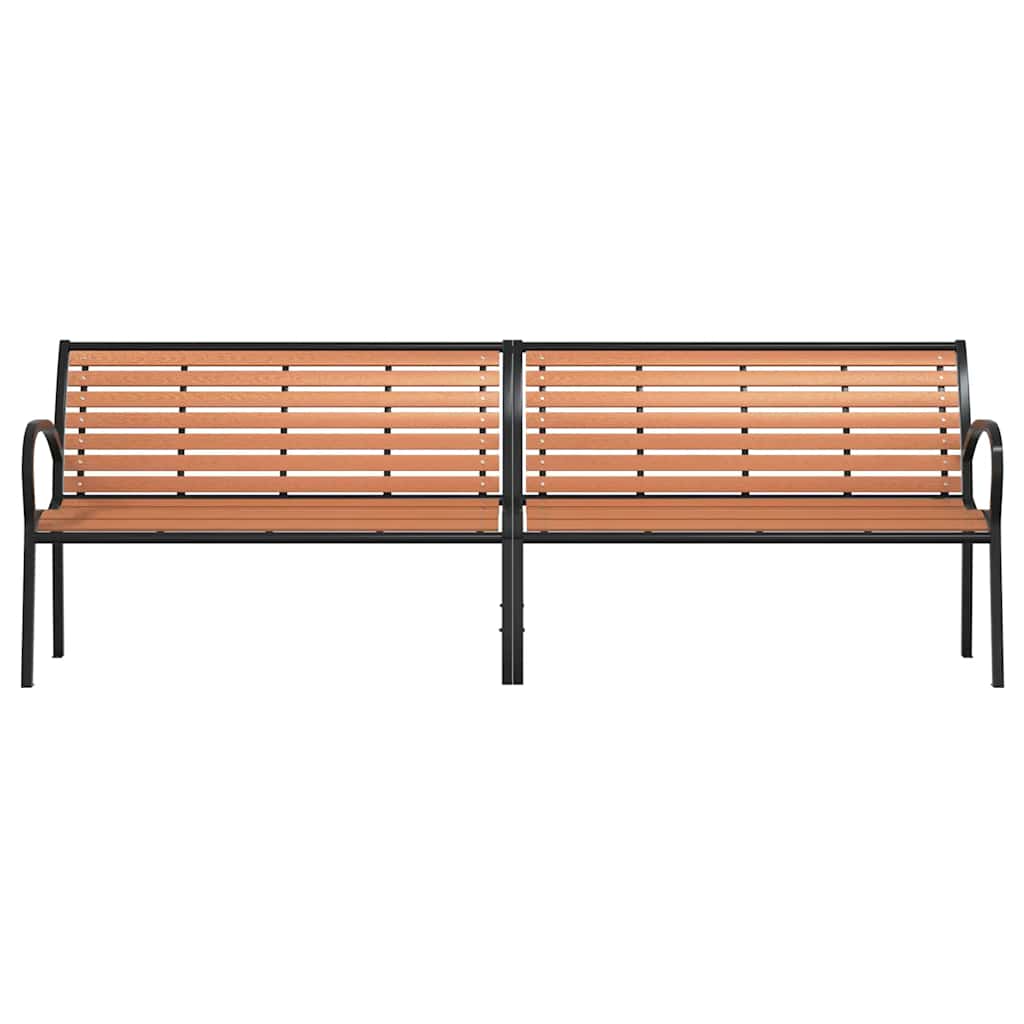 vidaXL Garden Bench Brown 231 cm Wood and Powder-coated Steel