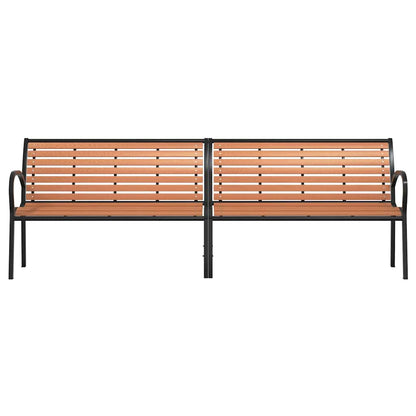 vidaXL Garden Bench Brown 231 cm Wood and Powder-coated Steel