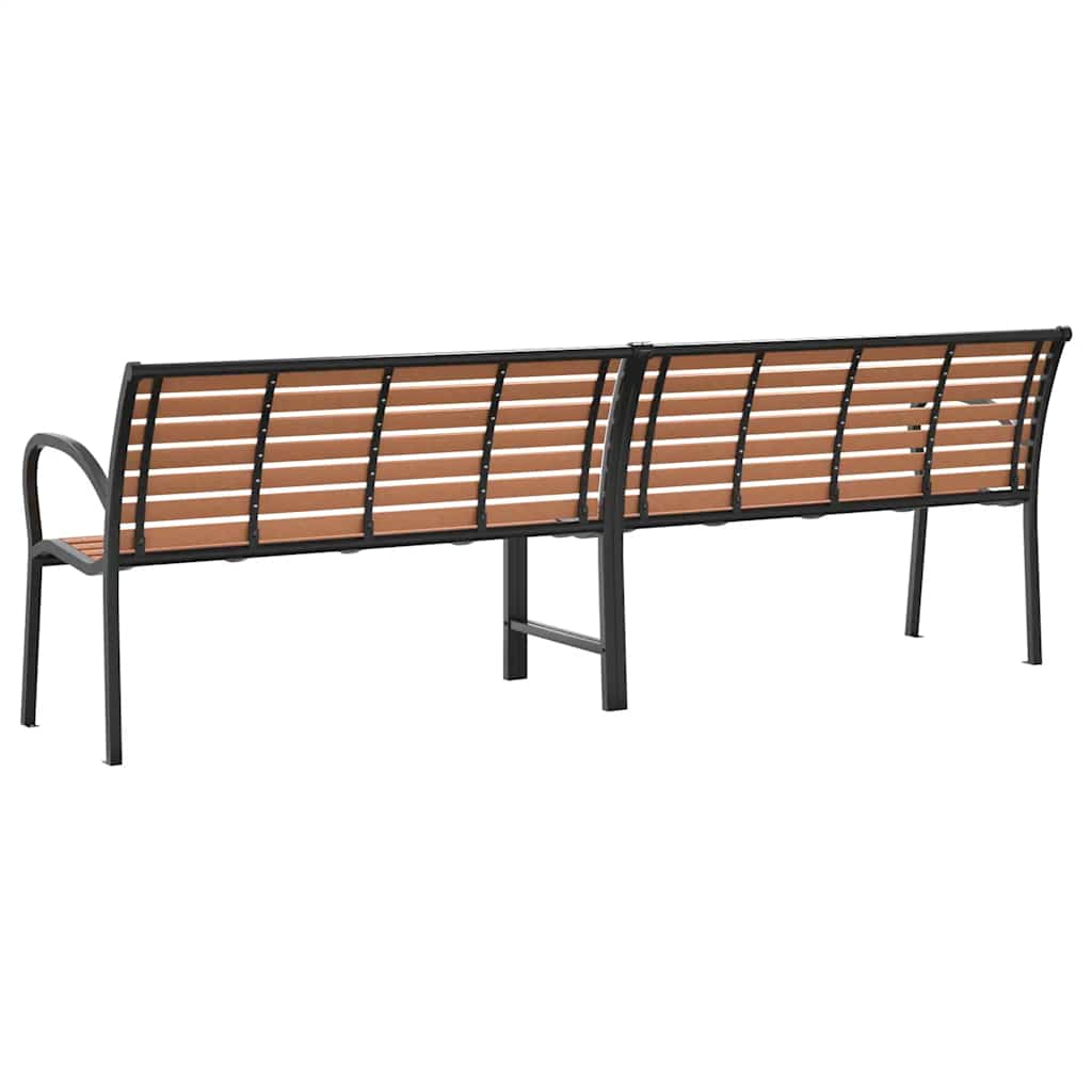 vidaXL Garden Bench Brown 231 cm Wood and Powder-coated Steel