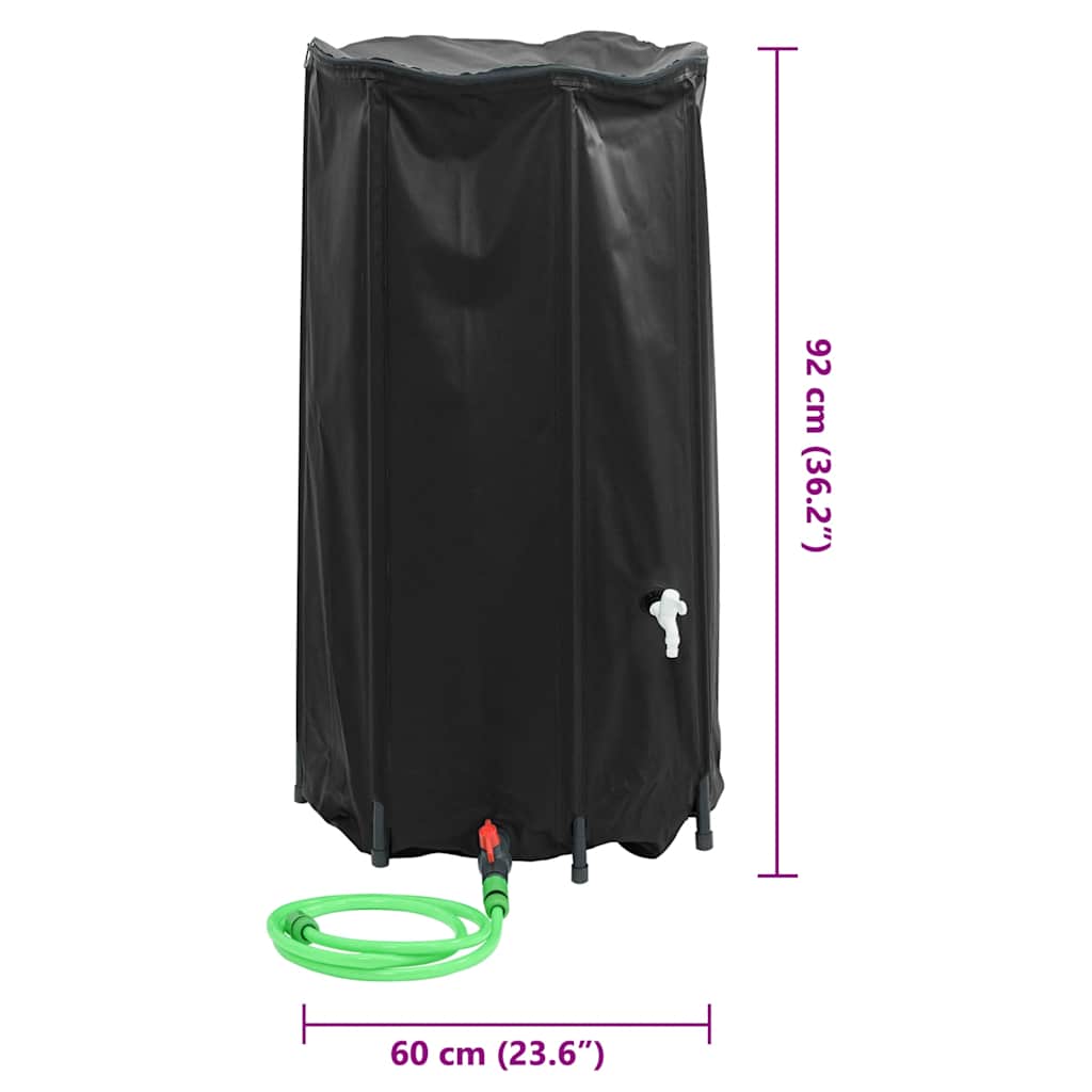 vidaXL Water Tank with Tap Foldable 250 L PVC