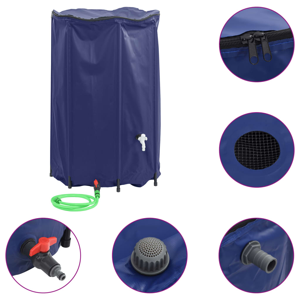 vidaXL Water Tank with Tap Foldable 1000 L PVC