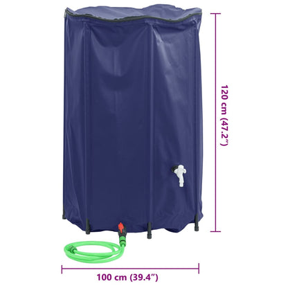 vidaXL Water Tank with Tap Foldable 1000 L PVC