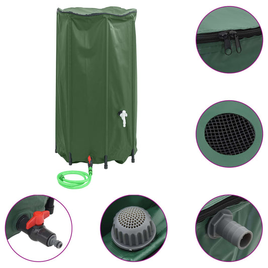 vidaXL Water Tank with Tap Foldable 380 L PVC
