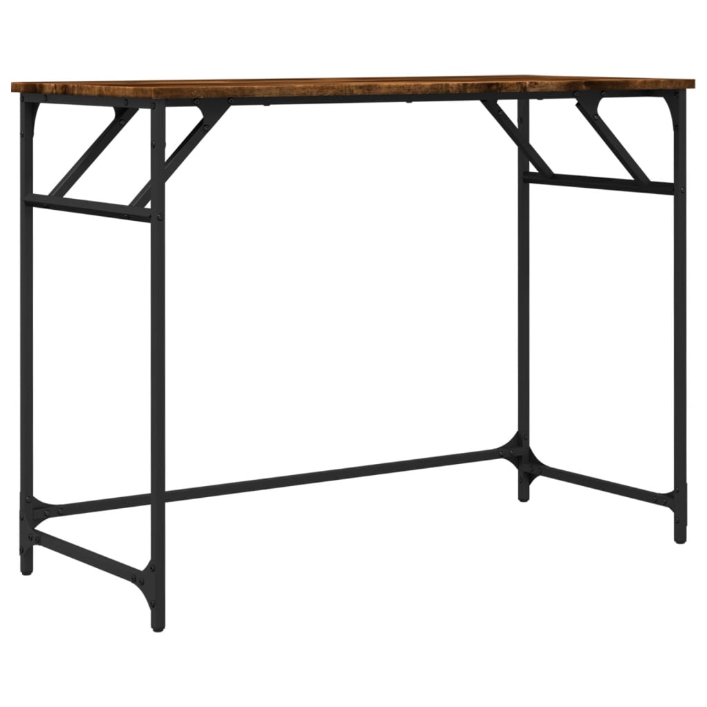 vidaXL Desk Smoked Oak 100x45x76 cm and Powder-coated Steel