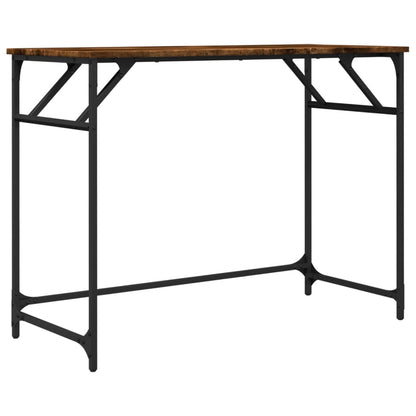 vidaXL Desk Smoked Oak 100x45x76 cm and Powder-coated Steel