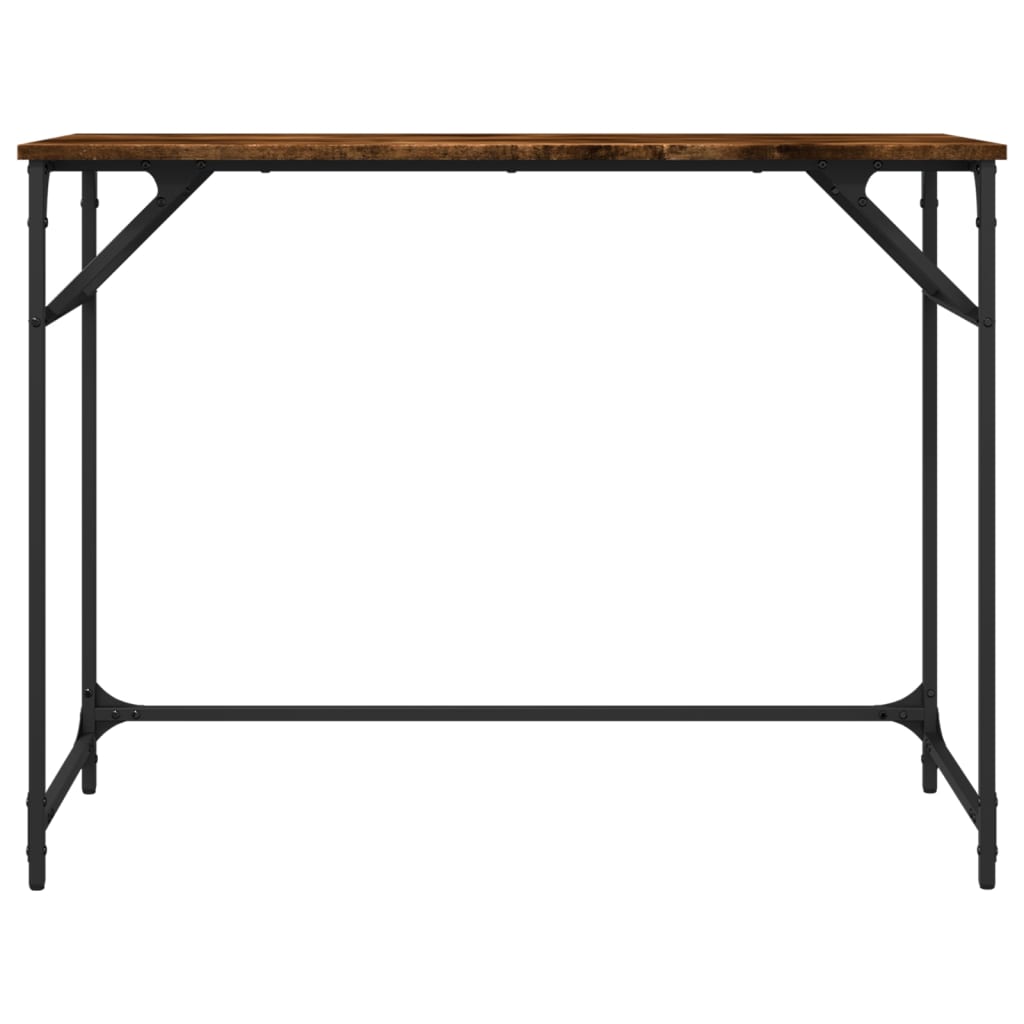 vidaXL Desk Smoked Oak 100x45x76 cm and Powder-coated Steel