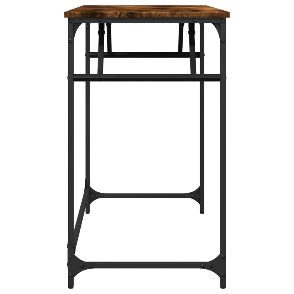 vidaXL Desk Smoked Oak 100x45x76 cm and Powder-coated Steel