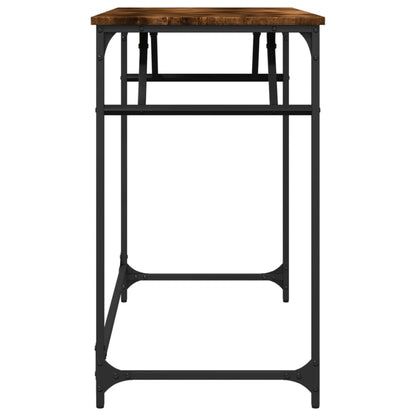 vidaXL Desk Smoked Oak 100x45x76 cm and Powder-coated Steel