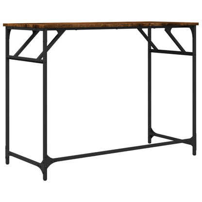 vidaXL Desk Smoked Oak 100x45x76 cm and Powder-coated Steel