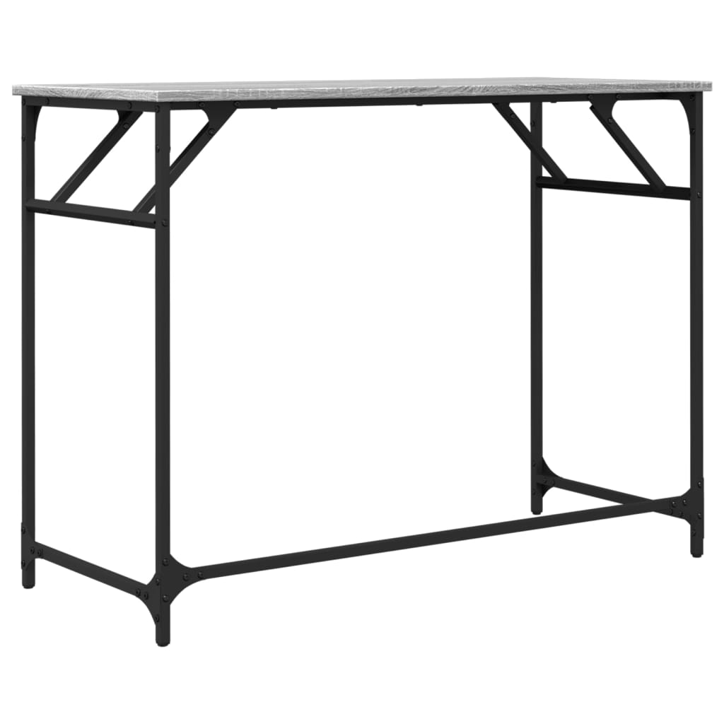 vidaXL Desk Grey Sonoma 100x45x76 cm Engineered Wood and Powder-coated Steel