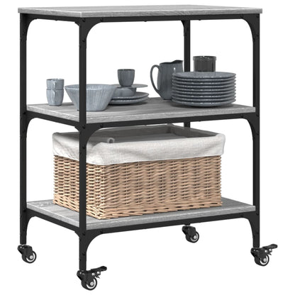 vidaXL Kitchen Trolley Grey Sonoma 60x41x76 cm Engineered Wood