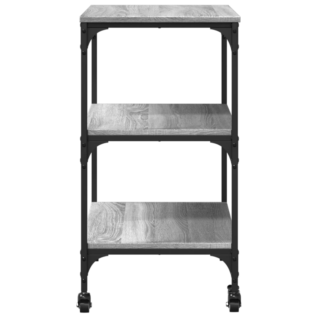 vidaXL Kitchen Trolley Grey Sonoma 60x41x76 cm Engineered Wood
