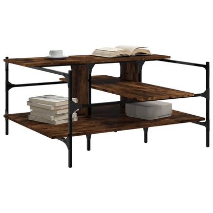vidaXL Coffee Table Smoked Oak 100x100x48,5 cm Engineered Wood