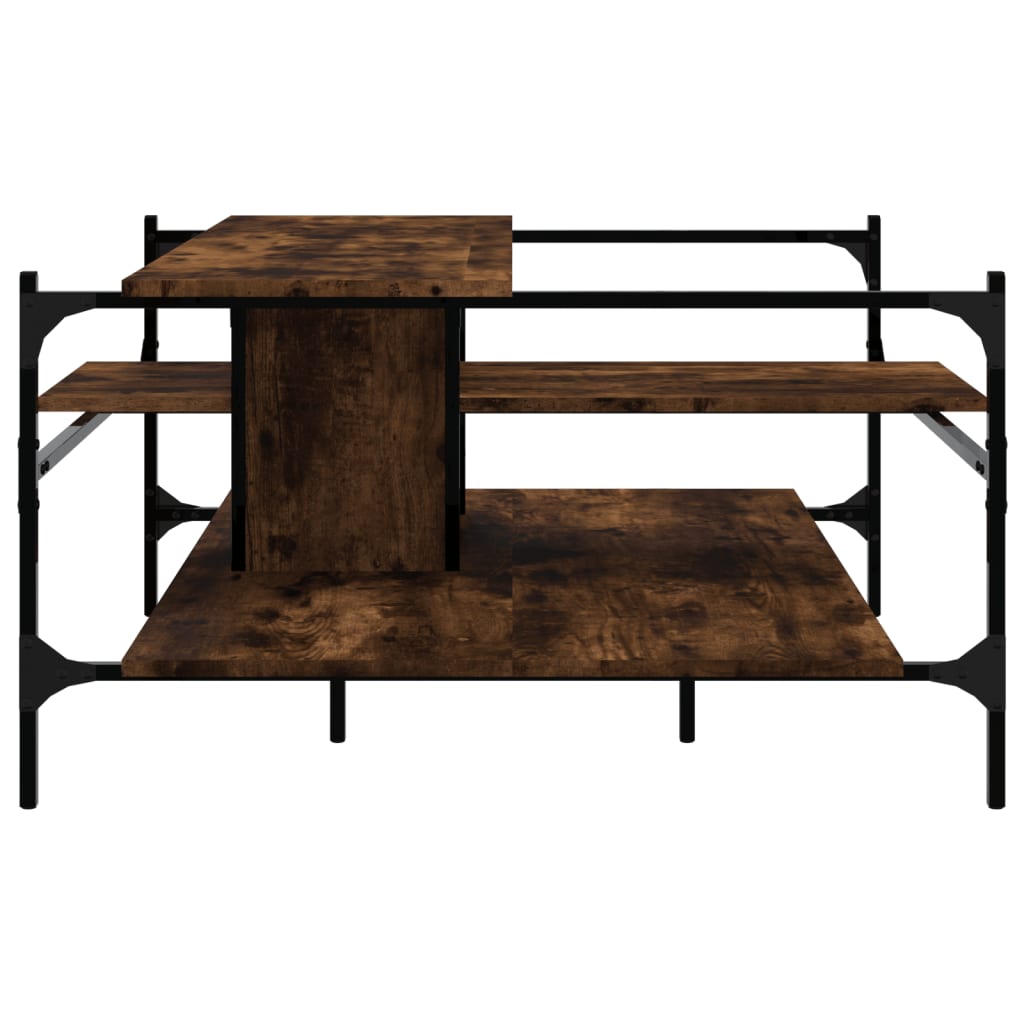 vidaXL Coffee Table Smoked Oak 100x100x48,5 cm Engineered Wood