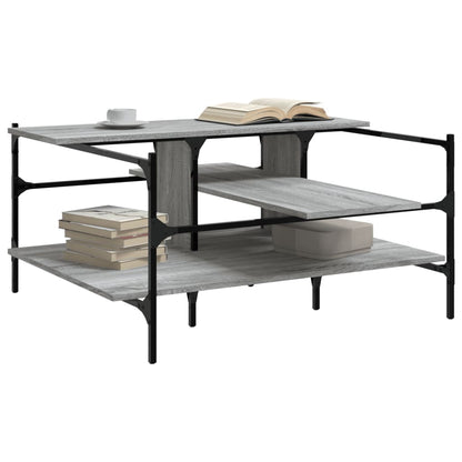 vidaXL Coffee Table Grey Sonoma 100x100x48,5 cm Engineered Wood