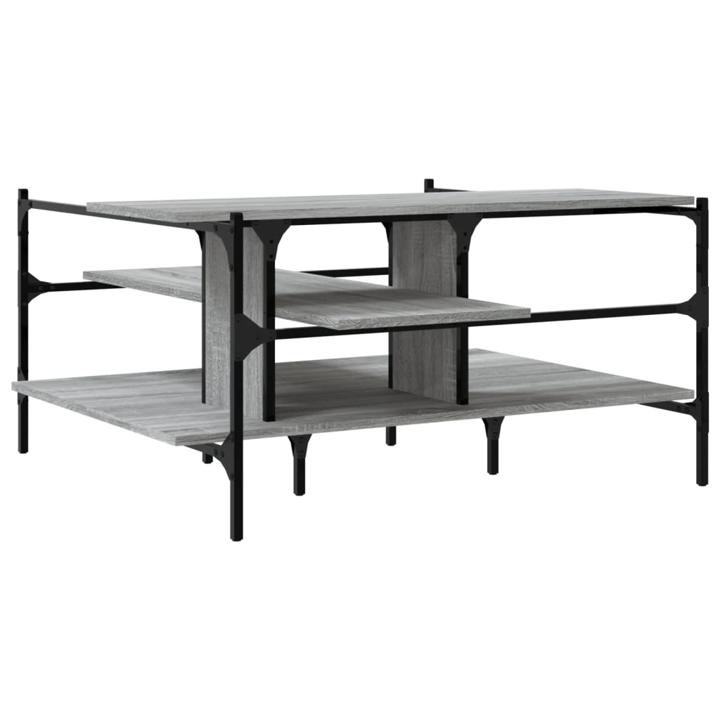 vidaXL Coffee Table Grey Sonoma 100x100x48,5 cm Engineered Wood