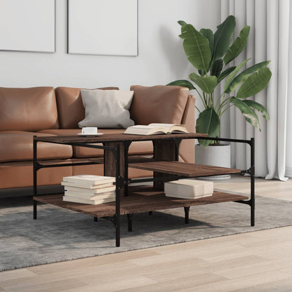 vidaXL Coffee Table Brown Oak 100x100x48.5 cm Engineered Wood