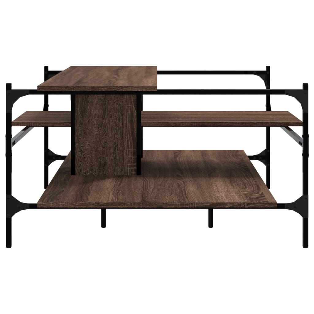 vidaXL Coffee Table Brown Oak 100x100x48.5 cm Engineered Wood