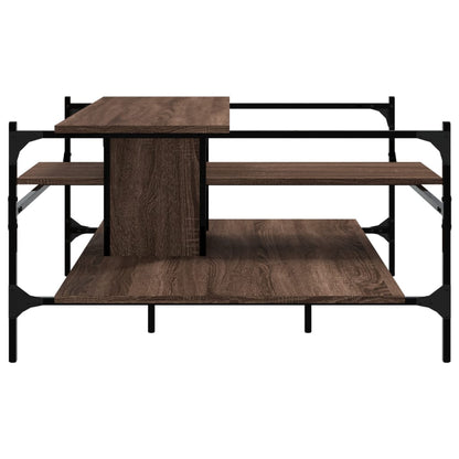 vidaXL Coffee Table Brown Oak 100x100x48.5 cm Engineered Wood
