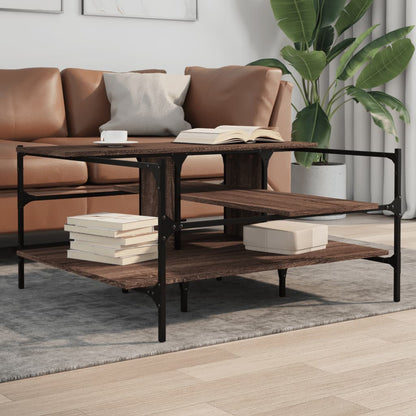 vidaXL Coffee Table Brown Oak 100x100x48,5 cm Engineered Wood