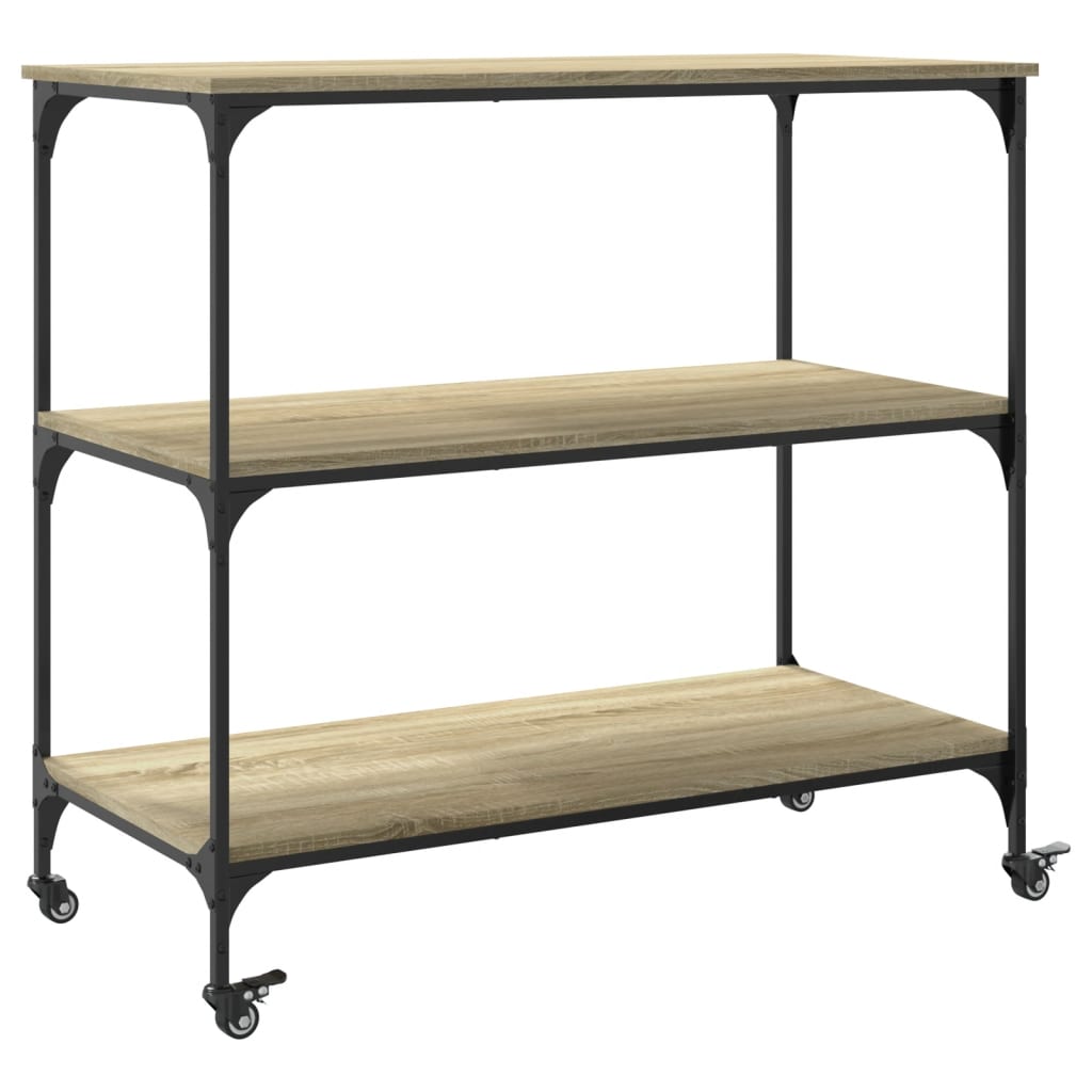 vidaXL Kitchen Trolley Sonoma Oak 102x50x95 cm Engineered Wood