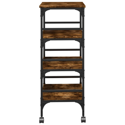 vidaXL Kitchen Trolley Smoked Oak 45x35x89.5 cm Engineered Wood