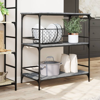 vidaXL Kitchen Trolley Grey Sonoma 100,5x50x105 cm Engineered Wood