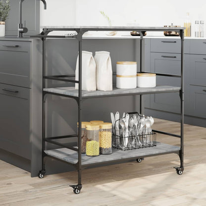 vidaXL Kitchen Trolley Grey Sonoma 100,5x50x105 cm Engineered Wood