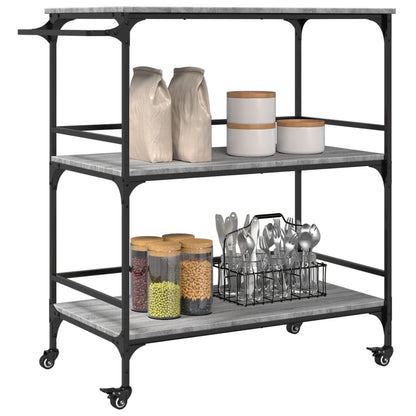 vidaXL Kitchen Trolley Grey Sonoma 100.5x50x105 cm Engineered Wood