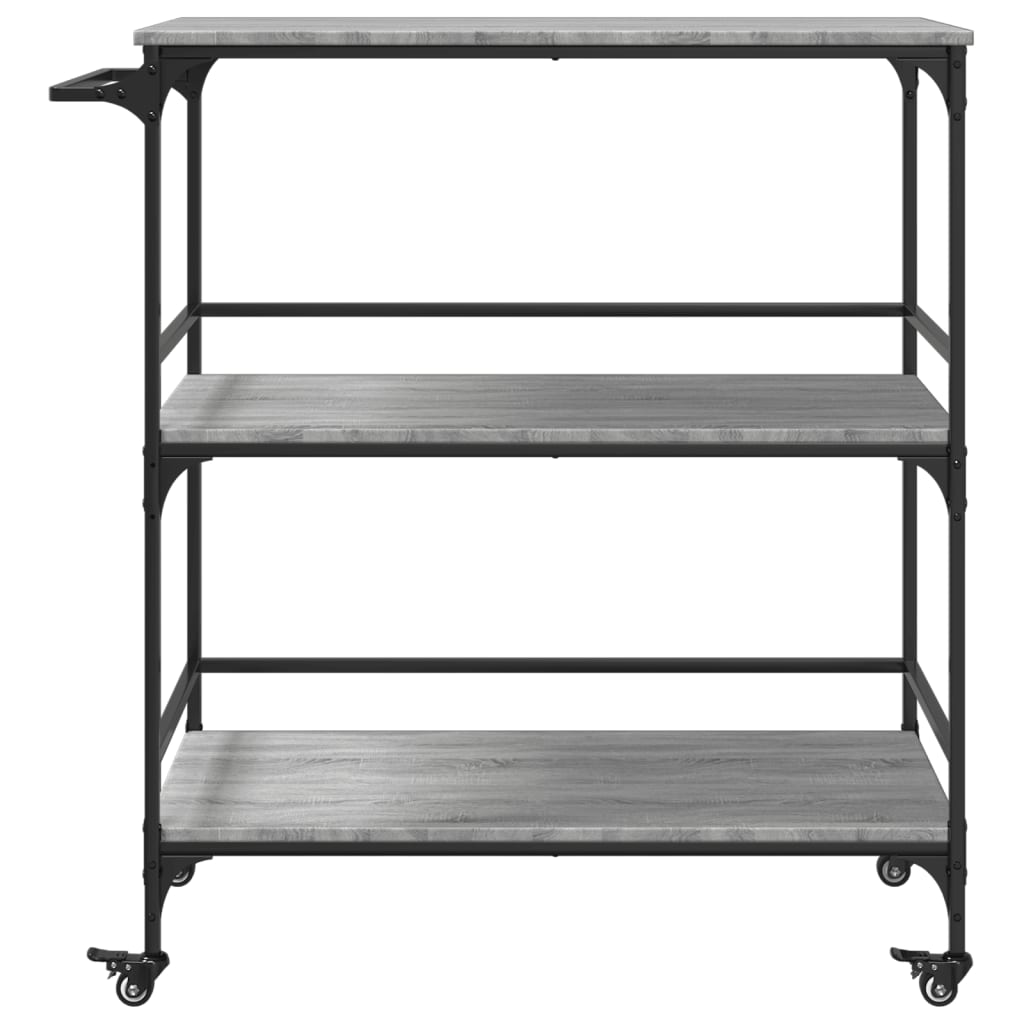 vidaXL Kitchen Trolley Grey Sonoma 100,5x50x105 cm Engineered Wood