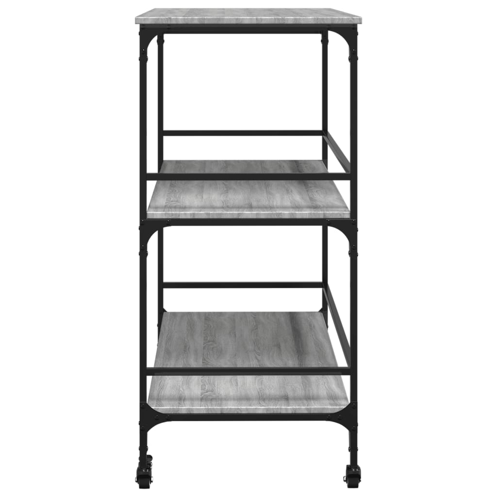 vidaXL Kitchen Trolley Grey Sonoma 100.5x50x105 cm Engineered Wood