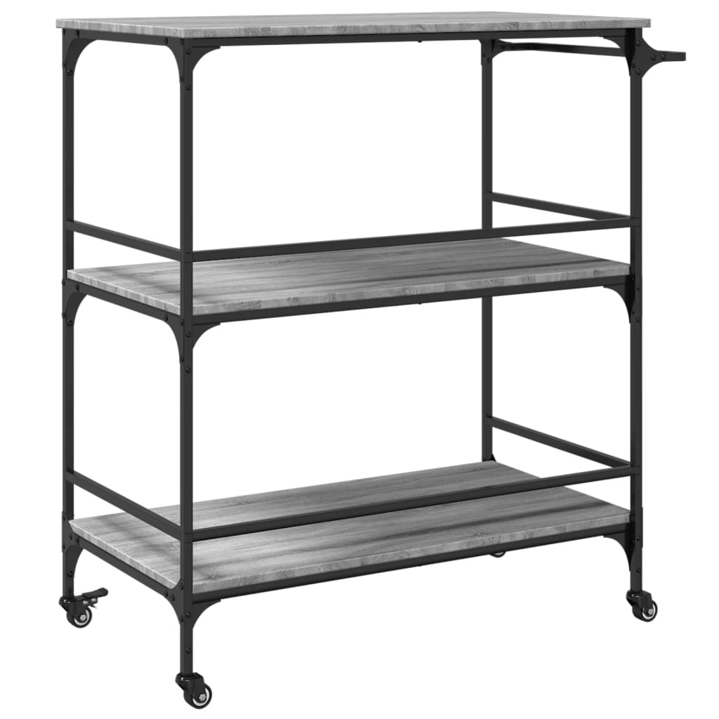 vidaXL Kitchen Trolley Grey Sonoma 100,5x50x105 cm Engineered Wood