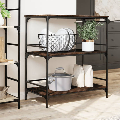 vidaXL Kitchen Trolley Brown Oak 100,5x50x105 cm Engineered Wood