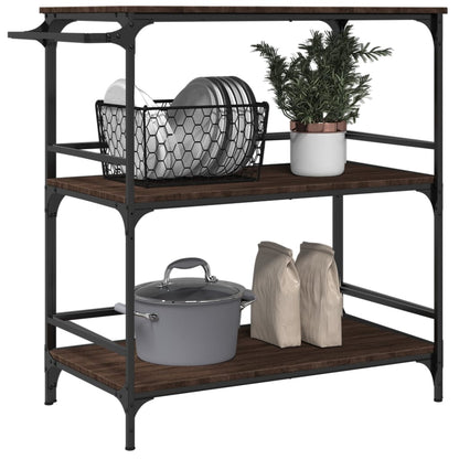 vidaXL Kitchen Trolley Brown Oak 100,5x50x105 cm Engineered Wood