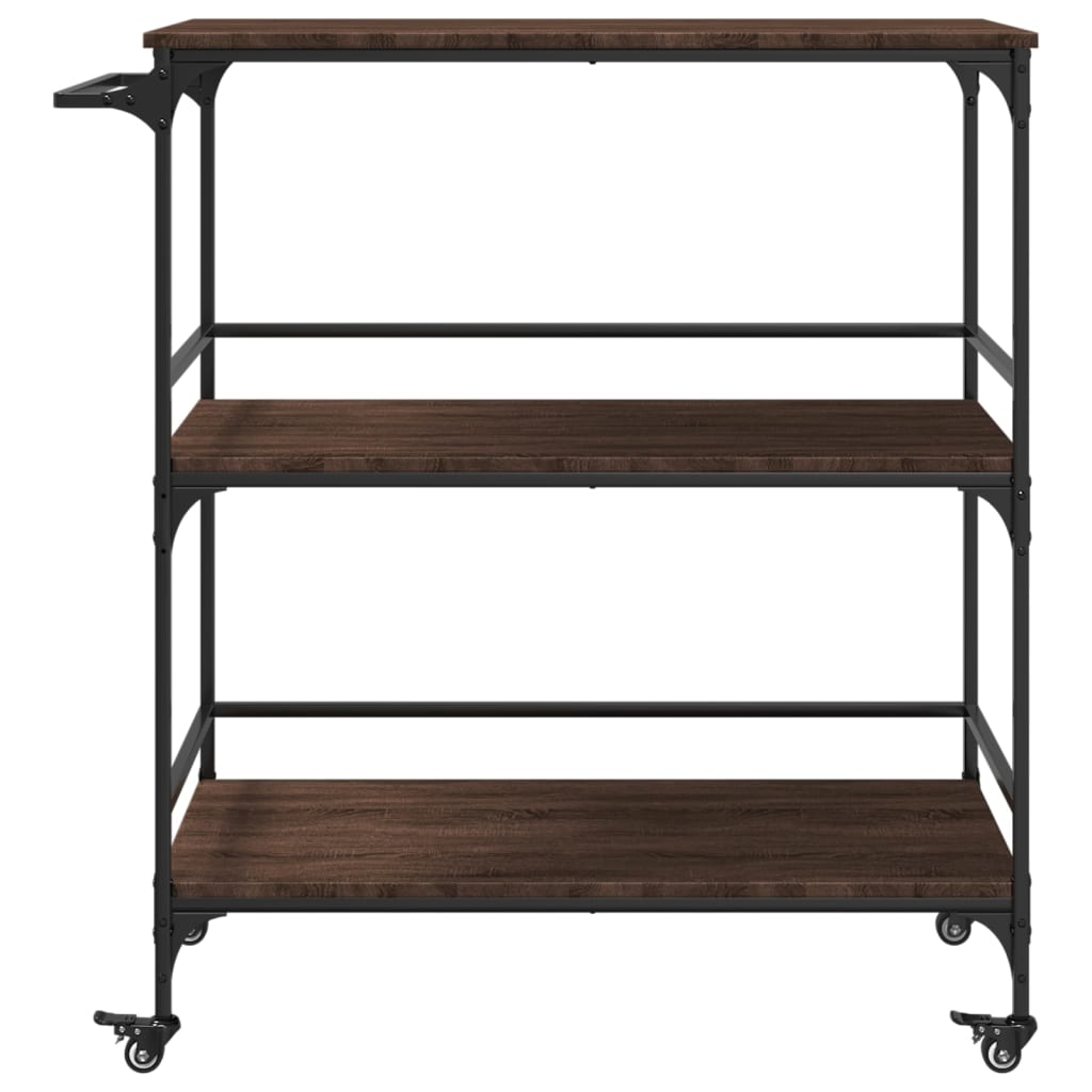 vidaXL Kitchen Trolley Brown Oak 100,5x50x105 cm Engineered Wood